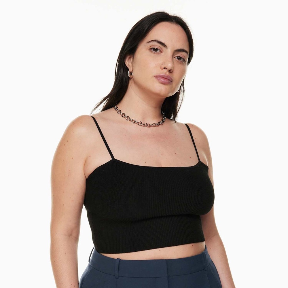 Aritzia babaton Sculpt Knit Cami Cropped Tank - black